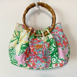 EUC Lilly Pulitzer Bamboo Handle Bag